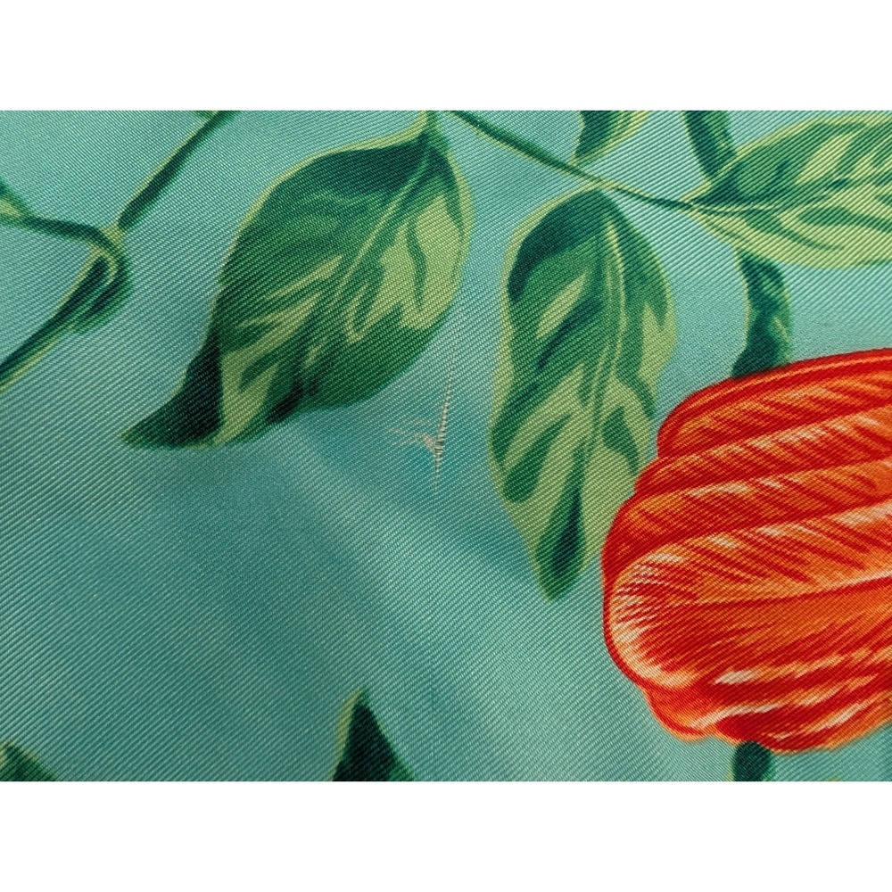 Vintage 100% Silk Scarf Parrots Tropical 34" x 34" Made in Italy - Picture 6 of 6